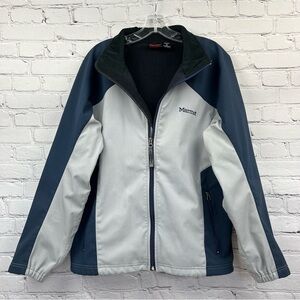 Marmot Windstopper Full Zip Shell Jacket Navy/Gray Colorblock Sz L